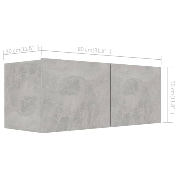 TV-møbler - Living tv-skabe 4 stk. 80x30x30 cm spånplade betongrå