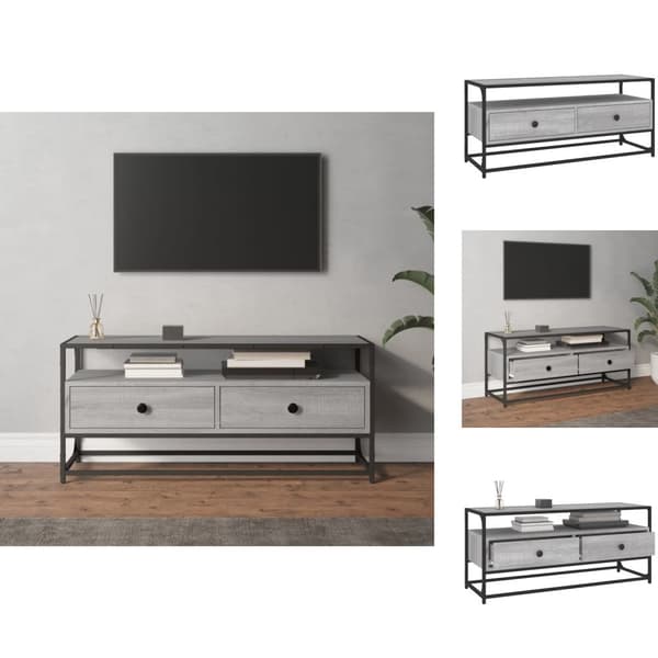 TV-møbler - Living tv-bord 100x35x45 cm konstrueret træ grå sonoma-eg