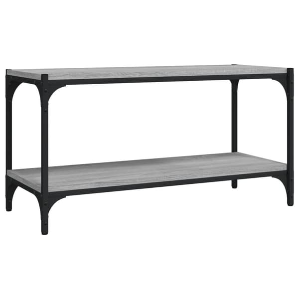 TV-møbler - Living tv-bord 80x33x41 cm konstrueret træ og stål grå sonoma-eg