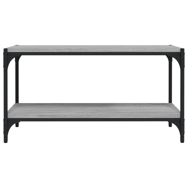 TV-møbler - Living tv-bord 80x33x41 cm konstrueret træ og stål grå sonoma-eg