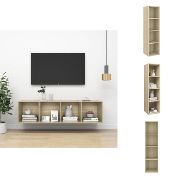 TV-bänkar - Living Väggmonterat tv-skåp somona-ek 37x37x142,5 cm spånskiva