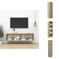 Miniatyrbild 1 av 10: TV-bänkar - Living Väggmonterat tv-skåp somona-ek 37x37x142,5 cm spånskiva