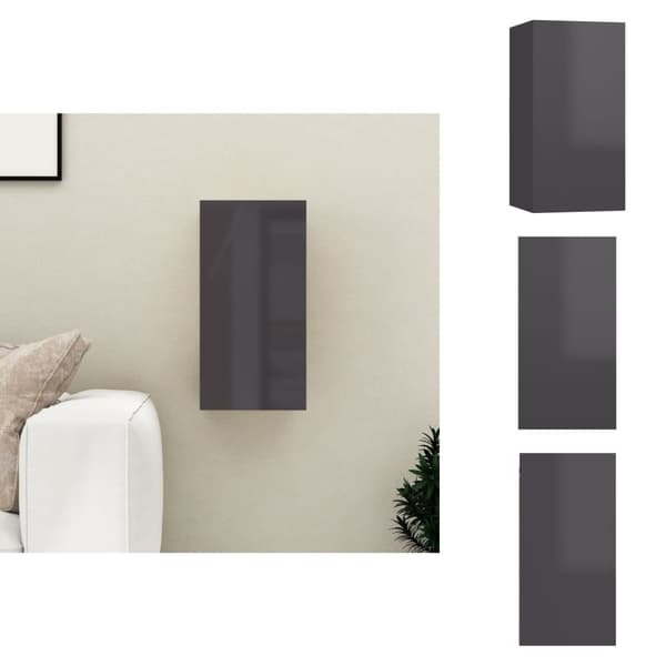 TV-møbler - Living tv-bord 30,5x30x60 cm konstrueret træ grå højglans