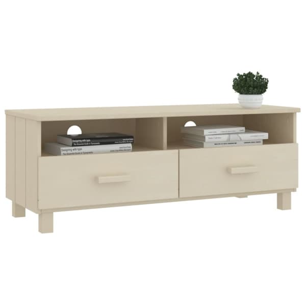 TV-møbler - Living tv-skab HAMAR 106x40x40 cm massivt fyrretræ honningbrun