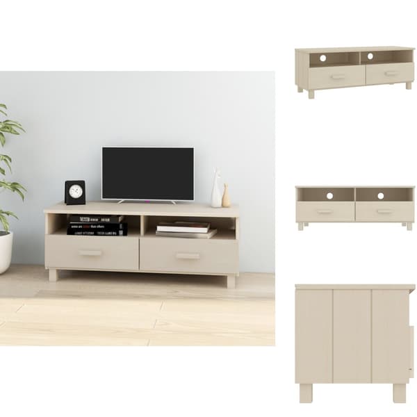 TV-møbler - Living tv-skab HAMAR 106x40x40 cm massivt fyrretræ honningbrun