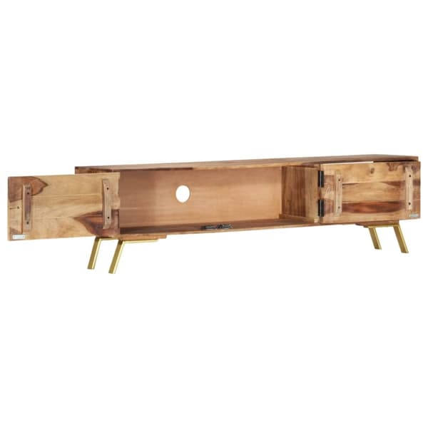 TV-møbler - Living tv-bord 140x30x40 cm massivt sheeshamtræ