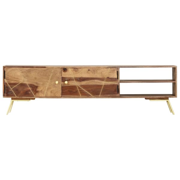TV-møbler - Living tv-bord 140x30x40 cm massivt sheeshamtræ