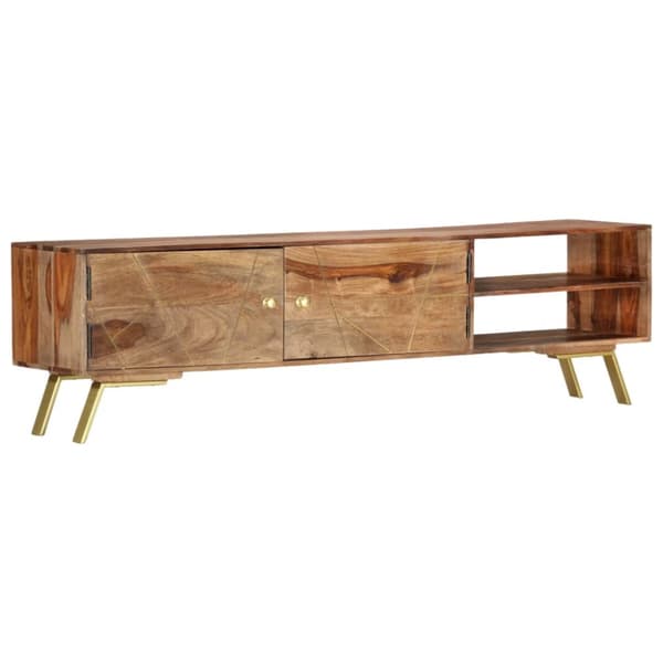 TV-møbler - Living tv-bord 140x30x40 cm massivt sheeshamtræ