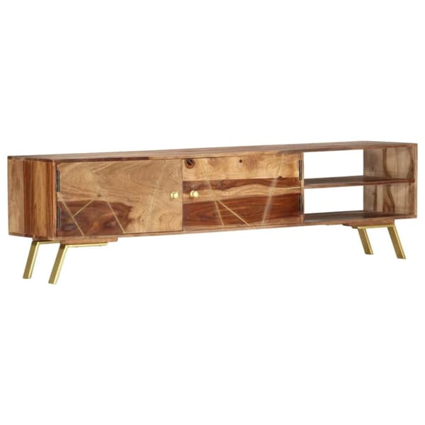 TV-møbler - Living tv-bord 140x30x40 cm massivt sheeshamtræ