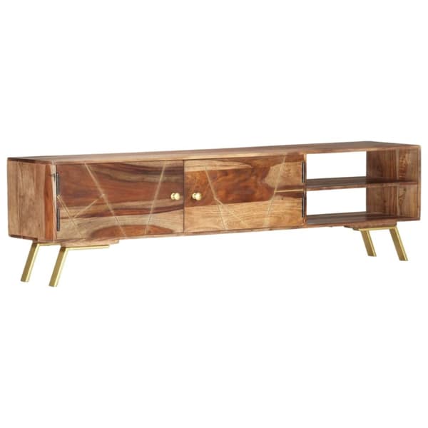 TV-møbler - Living tv-bord 140x30x40 cm massivt sheeshamtræ