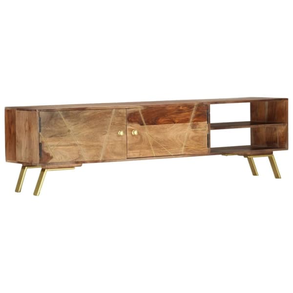 TV-møbler - Living tv-bord 140x30x40 cm massivt sheeshamtræ