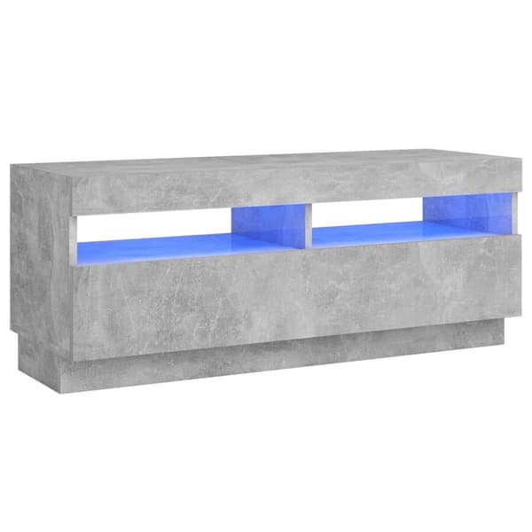 TV-møbler - Living tv-bord med LED-lys 100x35x40 cm betongrå