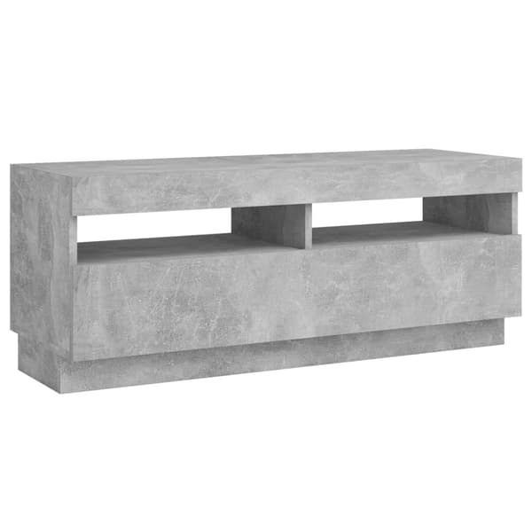 TV-møbler - Living tv-bord med LED-lys 100x35x40 cm betongrå