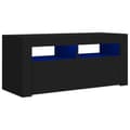 Miniatyrbillede 3 af 11: TV-møbler - Living tv-bord med LED-lys 90x35x40 cm sort