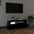 Miniatyrbillede 4 af 11: TV-møbler - Living tv-bord med LED-lys 90x35x40 cm sort