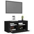 Miniatyrbillede 7 af 11: TV-møbler - Living tv-bord med LED-lys 90x35x40 cm sort