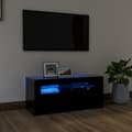 Miniatyrbillede 2 af 11: TV-møbler - Living tv-bord med LED-lys 90x35x40 cm sort