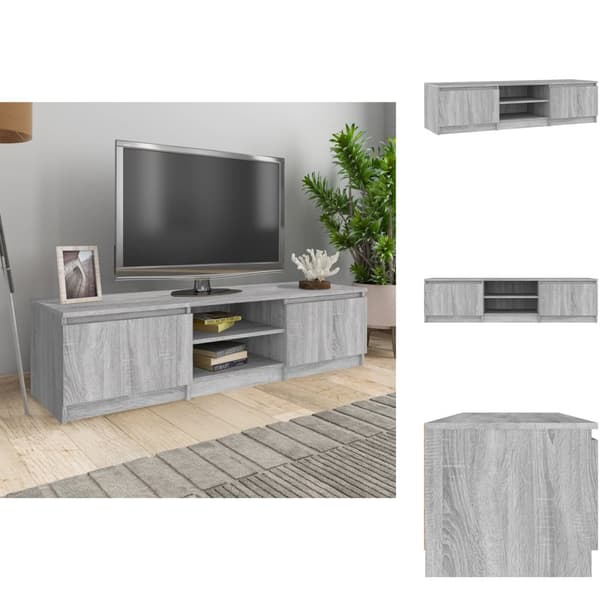 TV-møbler - Living tv-bord 140x40x35,5 cm konstrueret træ grå sonoma-eg