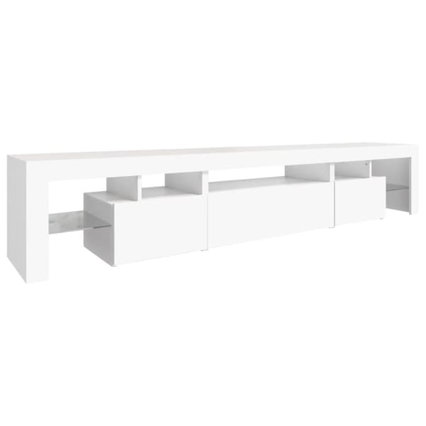 TV-møbler - Living tv-skab med LED-lys 215x36,5x40 cm hvid