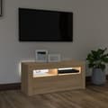 Pikkukuva 4 / 11: TV-tasot - Living TV-taso LED-valoilla Sonoma-tammi 90x35x40 cm