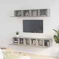 Miniatyrbild 4 av 11: TV-bänkar - Living Tv-skåp 5 delar betonggrå konstruerat trä
