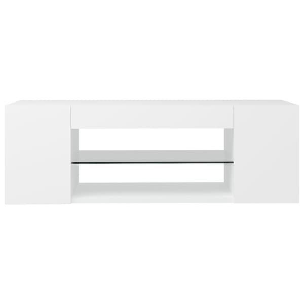 TV-møbler - Living tv-skab med LED-lys 90x39x30 cm hvid