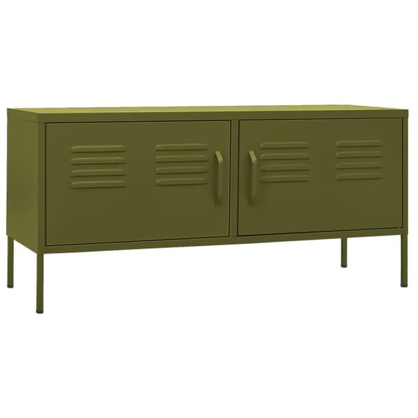 TV-møbler - Living tv-skab 105x35x50 cm stål olivengrøn