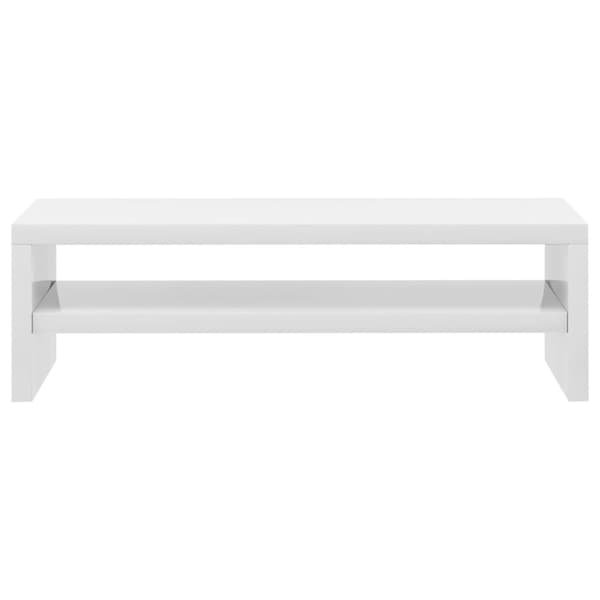 TV-møbler - Living skærmstander 42x24x13 cm konstrueret træ hvid højglans