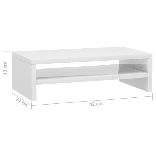 TV-møbler - Living skærmstander 42x24x13 cm konstrueret træ hvid højglans