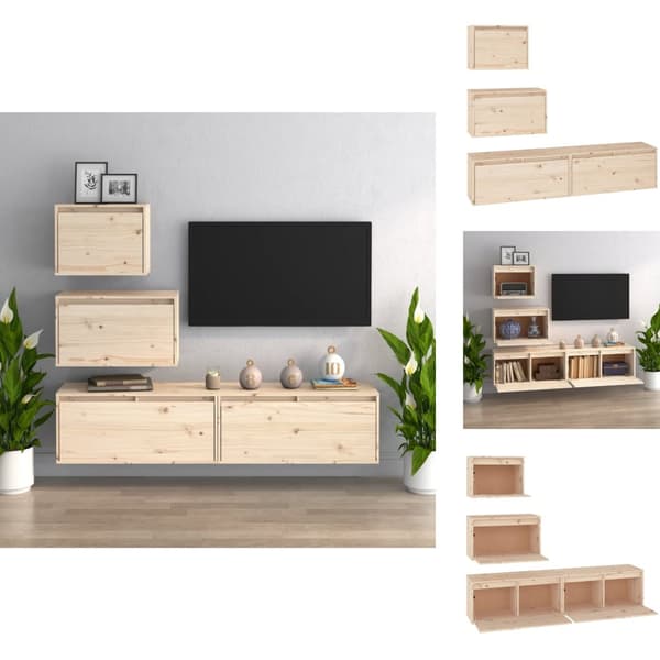 TV-bänkar - Living Tv-bänk 4 st massiv furu