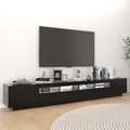 Miniatyrbillede 4 af 11: TV-møbler - Living tv-skab med LED-lys 260x35x40 cm sort