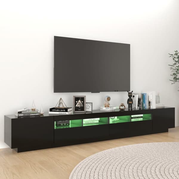 TV-møbler - Living tv-skab med LED-lys 260x35x40 cm sort