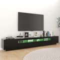 Miniatyrbillede 6 af 11: TV-møbler - Living tv-skab med LED-lys 260x35x40 cm sort
