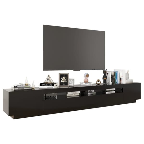 TV-møbler - Living tv-skab med LED-lys 260x35x40 cm sort