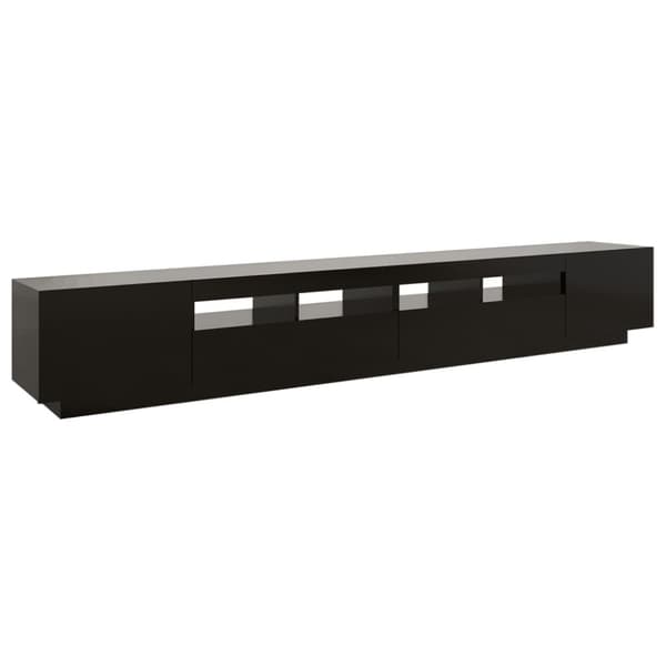 TV-møbler - Living tv-skab med LED-lys 260x35x40 cm sort