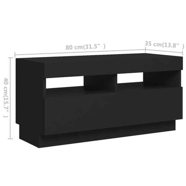 TV-møbler - Living tv-skab med LED-lys 260x35x40 cm sort