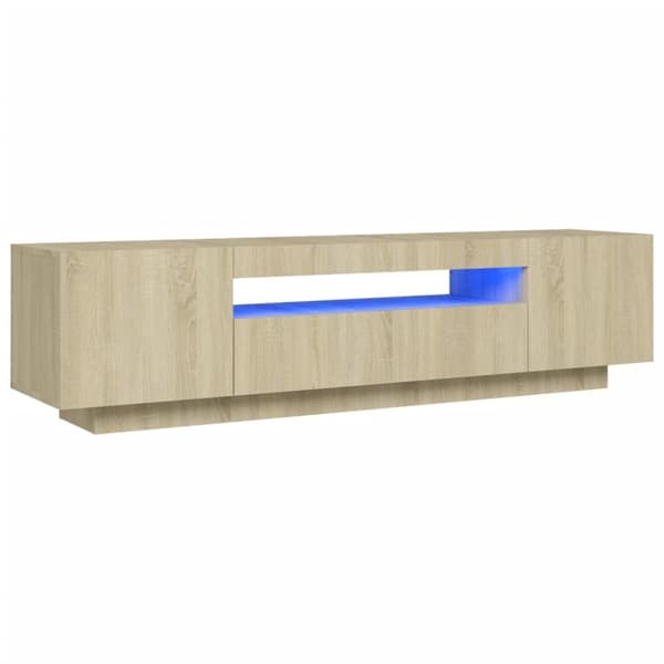 TV-bänkar - Living TV-bänk med LED-belysning sonoma-ek 160x35x40 cm