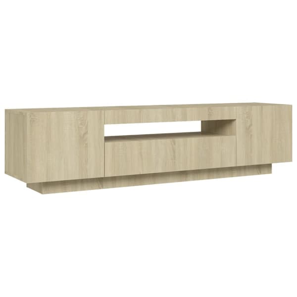 TV-bänkar - Living TV-bänk med LED-belysning sonoma-ek 160x35x40 cm