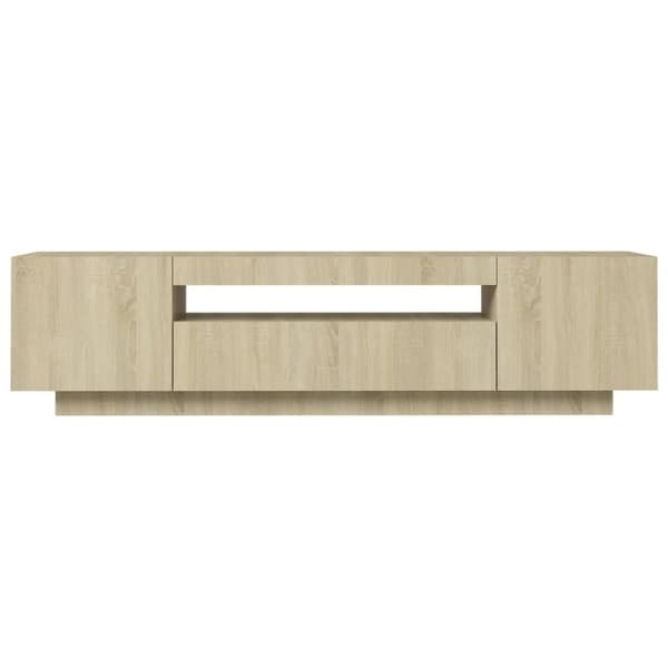 TV-bänkar - Living TV-bänk med LED-belysning sonoma-ek 160x35x40 cm