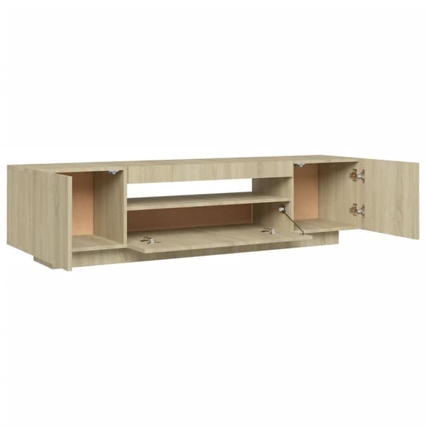 TV-bänkar - Living TV-bänk med LED-belysning sonoma-ek 160x35x40 cm