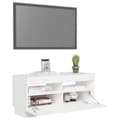 Miniatyrbild 7 av 11: TV-bänkar - Living TV-bänk med LED-belysning vit 80x35x40 cm