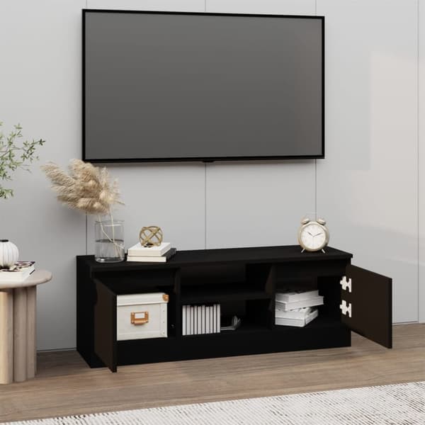 TV-bänkar - Living TV-bänk med dörr svart 102x30x36 cm