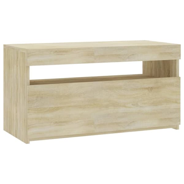 TV-møbler - Living tv-bord med LED-lys 70x35x40 cm sonoma-eg