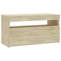 Miniatyrbillede 3 af 11: TV-møbler - Living tv-bord med LED-lys 70x35x40 cm sonoma-eg