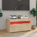 Miniatyrbillede 7 af 11: TV-møbler - Living tv-bord med LED-lys 70x35x40 cm sonoma-eg
