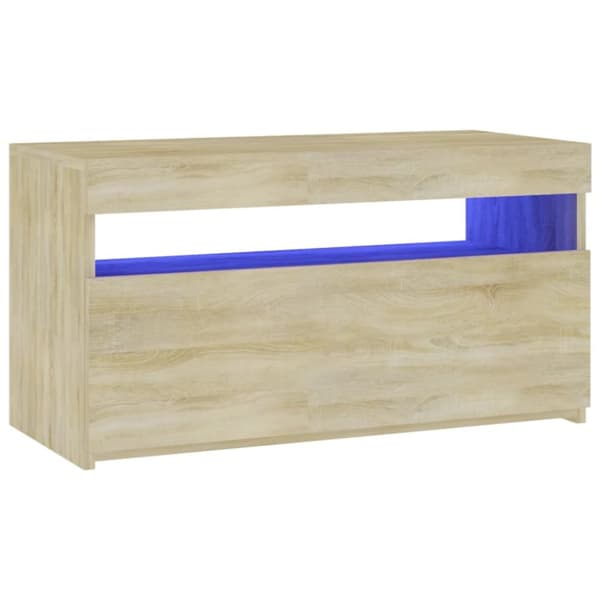 TV-møbler - Living tv-bord med LED-lys 70x35x40 cm sonoma-eg
