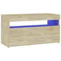 Miniatyrbillede 8 af 11: TV-møbler - Living tv-bord med LED-lys 70x35x40 cm sonoma-eg
