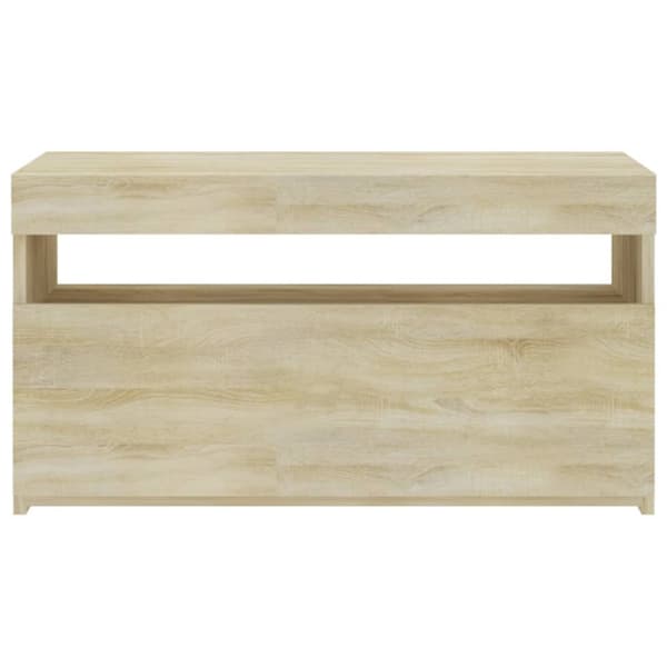 TV-møbler - Living tv-bord med LED-lys 70x35x40 cm sonoma-eg