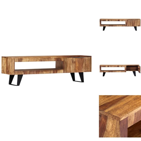TV-bänkar - Living TV-bänk 140x30x40 cm massivt sheshamträ