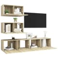 Miniatyrbillede 4 af 8: TV-møbler - Living tv-skabssæt 4 dele spånplade sonoma-eg